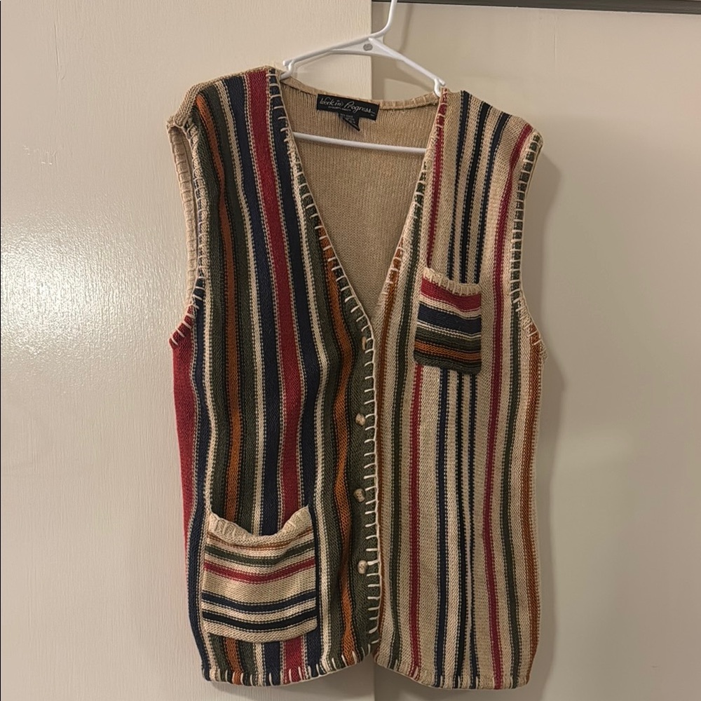 Vintage Striped Knit Vest